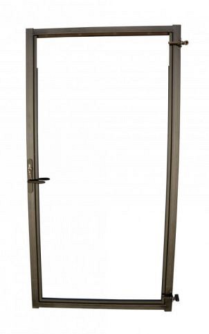 Verstelbaar stalen poortframe 98.5x190 cm inclusief kokerprofiel en slot en beslagset. zwart gepoedercoat ~