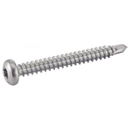Schroef Torx zelfborend SS304 A2 6x70 mm. 100 st. met bit ~