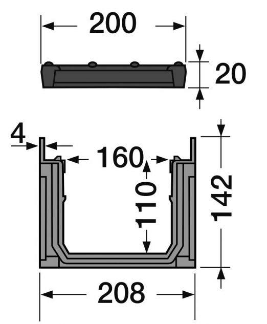 Connecto 200 met gietijzeren rooster B125 - CAN15BF ~