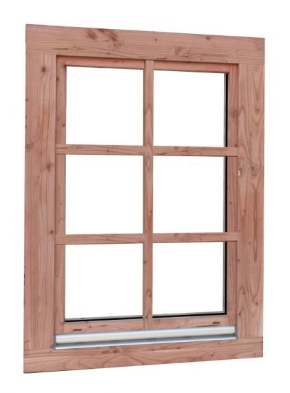 Douglas draai-kiepraam Prestige met dubbelglas, 84,4x120,4 cm, onbehandeld. ~