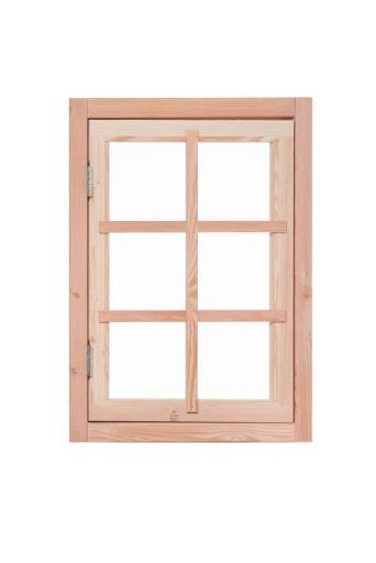 Douglas 6-ruits uitzetraam, 89,8 x 70,3 cm, kleurloos geïmpregneerd. ~