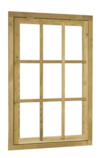 Douglas 9-ruits uitzetraam, 89,8 x 136,3 cm, groen geïmpregneerd. ~
