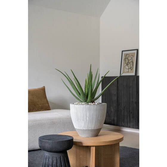 Pottery Pots plantenbak Jesselyn XXS White stripe Ø33x29 cm. ~