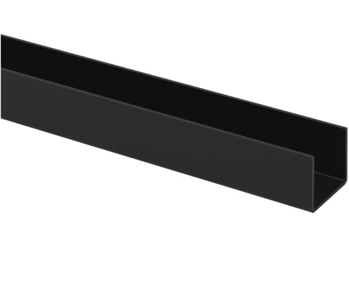 PVC Opvul u-Lijst, 24/21mm zwart d-1,5mm L-180cm OP=OP