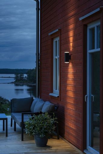 Pollux 230V wandarmatuur twinspot flush 23.5cm single strip, GU10, max 2x 7W ~