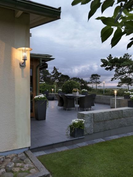 Mode 230V wandarmatuur opwaarts 31cm, vandalismebestendig, E27 max 60W ~