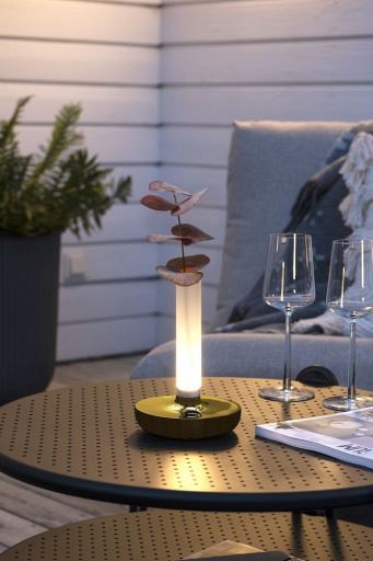 Biarritz, draadloze USB oplaadbare tafellamp, incl. dockingstation, USB laadkabel, keuze uit 1800/2700/4000K, dimbaar, frosted tube ~