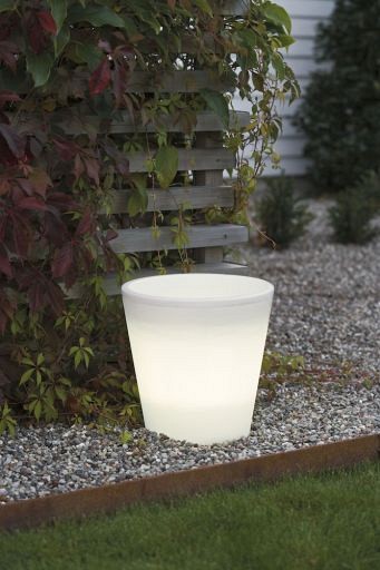 Assisi LED 12V Flowerpot 28cm, opaal kunststof, 15x 0.08W,diepte 15cm, diameter 25cm ~