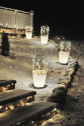 Assisi LED 12V Flowerpot 28cm, opaal kunststof, 15x 0.08W,diepte 15cm, diameter 25cm ~