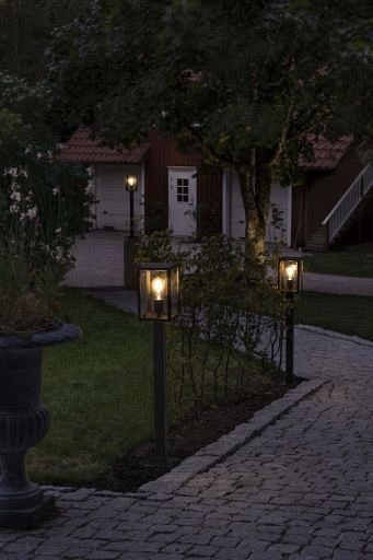 Carpi 230V 1 lichts staand armatuur E27, 16x100cm, transparant glas, max 60W ~