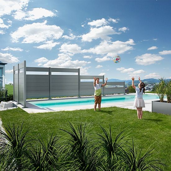 Wandpaneel Schutting zonder Acrylglas 200x90 donkergrijs-metallic ~