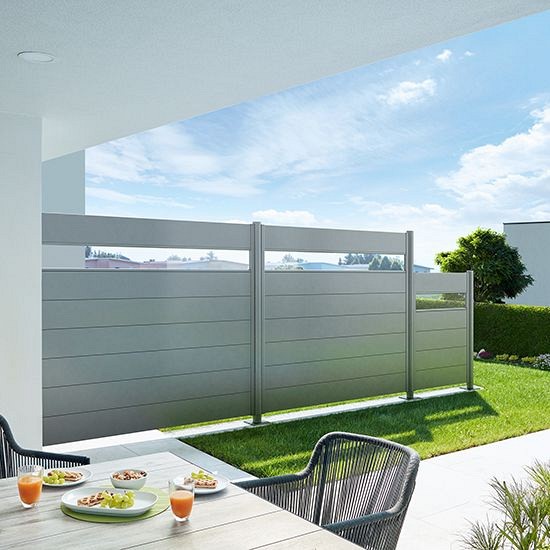 Wandpaneel Schutting zonder Acrylglas 200x90 donkergrijs-metallic ~