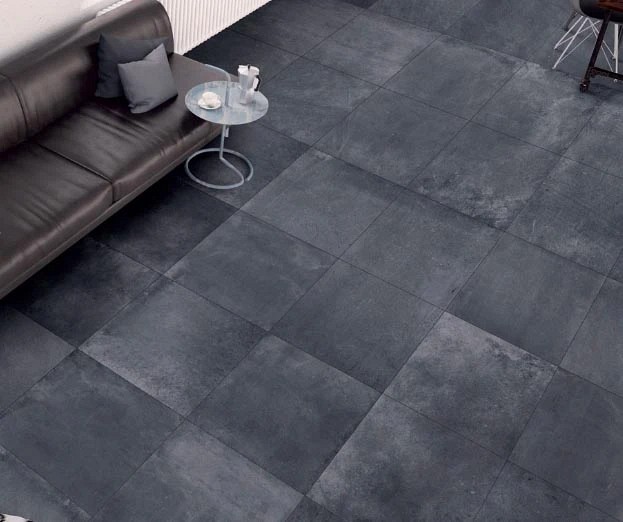Restpartij Ceramica Unika Carbon 90x90x2 cm. keramische tegel eenmalige aktie (B-keus) OP=OP ~