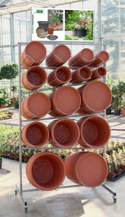 CYLINDRO pot/onderzetter display antraciet/terracotta GEVULD ~