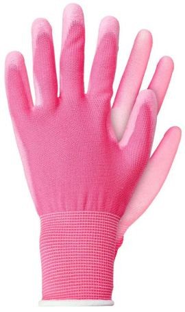 Werkhandschoenen licht polyester roze maat S ~