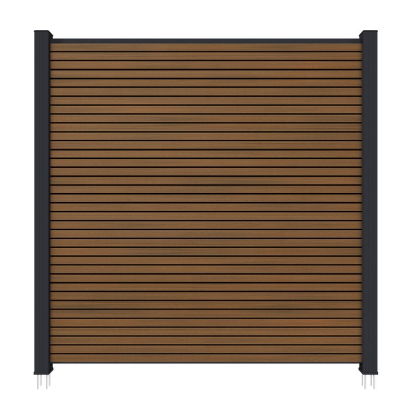 NTW scherm Triple Teak/zwart 180x180 cm. ~