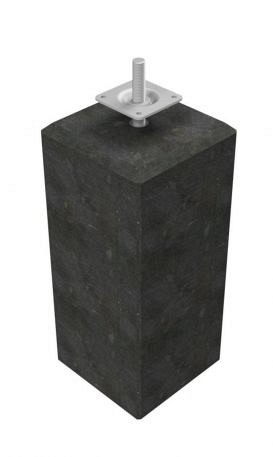 Betonpoer XL 22x22x40 cm. recht schroefdraad M20 antraciet. ~