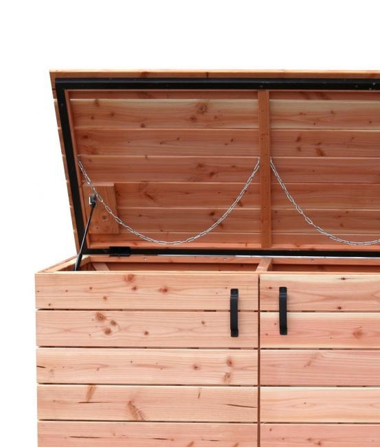Douglas containerkast dubbel op zwart frame (HxBxD) 118x151x85 cm. onbehandeld ~