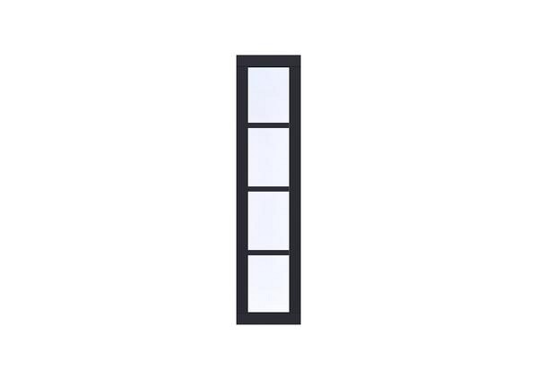 Vuren Vast raam Prestige 50x209 cm. zwart gecoat. ~