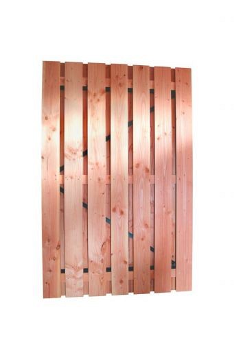 Douglas geschaafde plankendeur op zwart verstelbaar stalen frame 16 mm 120x195 cm. onbehandeld. ~