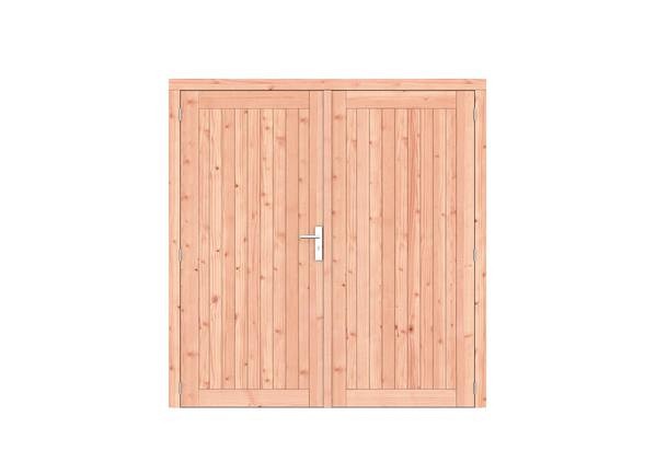 Douglas dichte dubbele deur Prestige 201x209 cm. scharnieren RVS beslag kleurloos geimpregneerd. ~