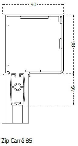 SunMaster ZipScreen Square/Carré 85 motor (HxB) 100x100 cm. ~