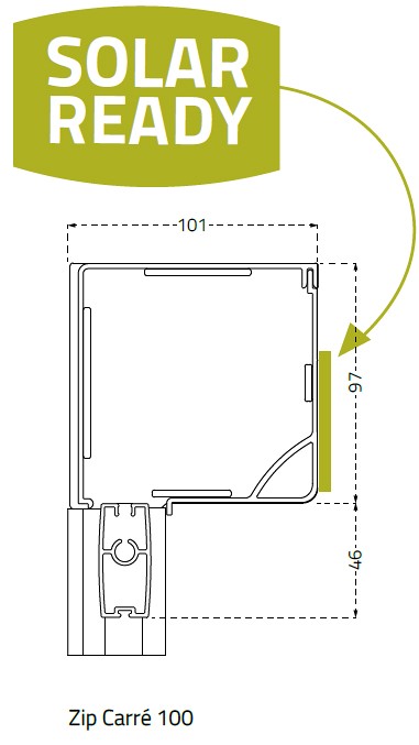 SunMaster ZipScreen Square/Carré 100 motor (HxB) 220x100 cm. ~