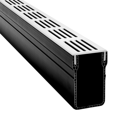 U-Drain afvoergoot WaterWijs 10-6,5/100 cm zilver ~