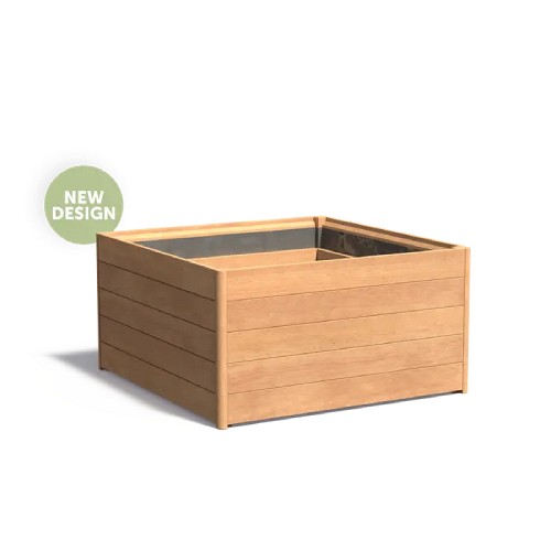 Garapa hardhouten bloembak (LxBxH) 120x120x62.7 cm. ~