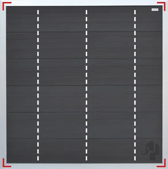 Wpc-Antraciet Fsc Tuinscherm Forte Recht 40X1800X1800 mm met aluminium kader (alu kleur)~