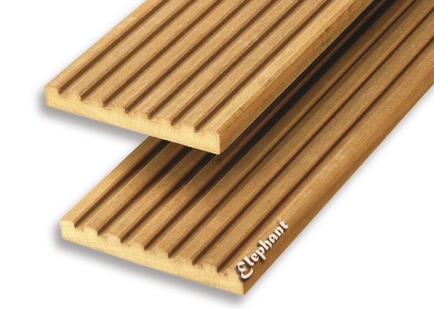 Garapa decking 19x145x2150mm groef/semi-ribbel ~