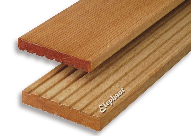 Kapur decking 25x145x3050 mm groef/glad~