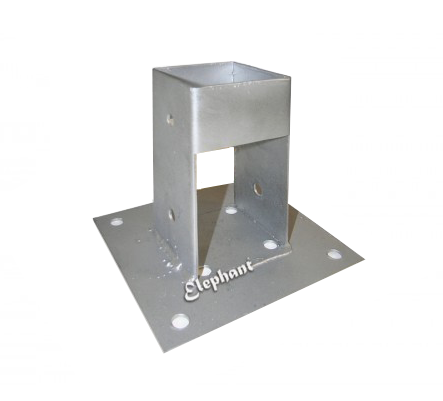 Paalhouder met voet (tbv paal 70x70) [antraciet gepoedercoat] bc ~