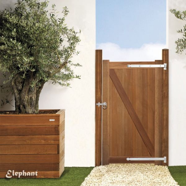 Bangkirai tuindeur "Belmonte" (enkel) 35x1000x1800mm incl. beslag bc ~