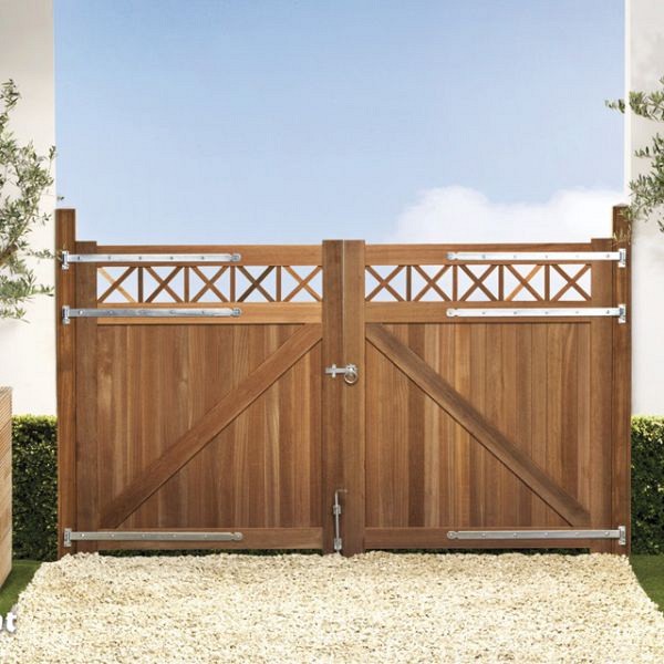 Bangkirai tuinpoort "Belmonte" (dubbel) 40x3000x1800mm met trellis / incl. beslag bc ~