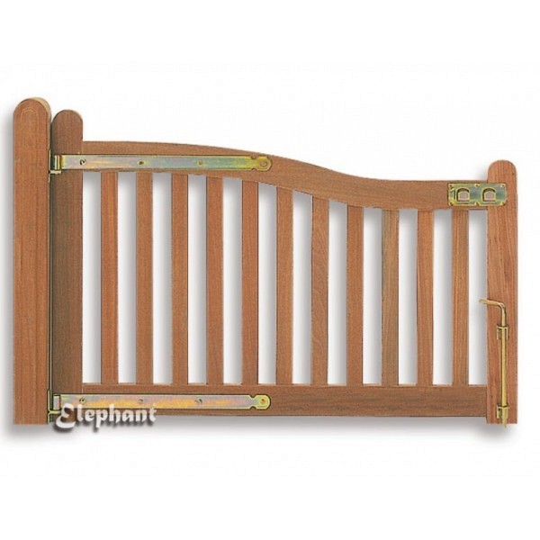 Bangkirai tuinpoort "Luxe" golf (dubbel) 45x3000x1000mm incl. beslag bc ~