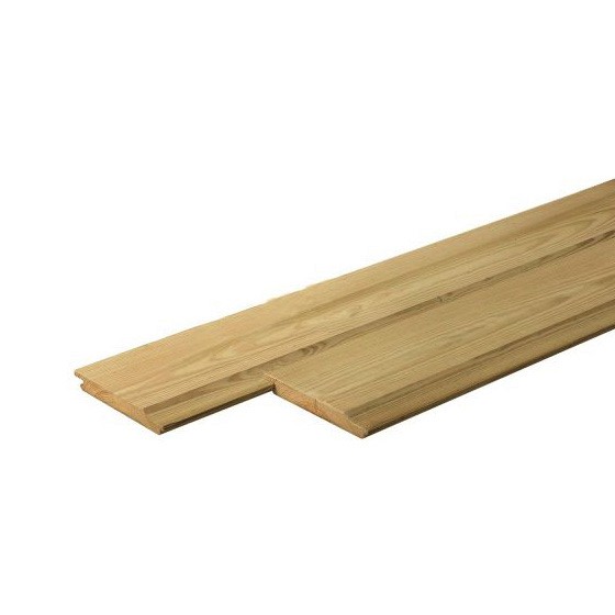 Scandinavisch vuren geschaafde plank 1,8x14,5x300 cm. groen geïmpregneerd. ~