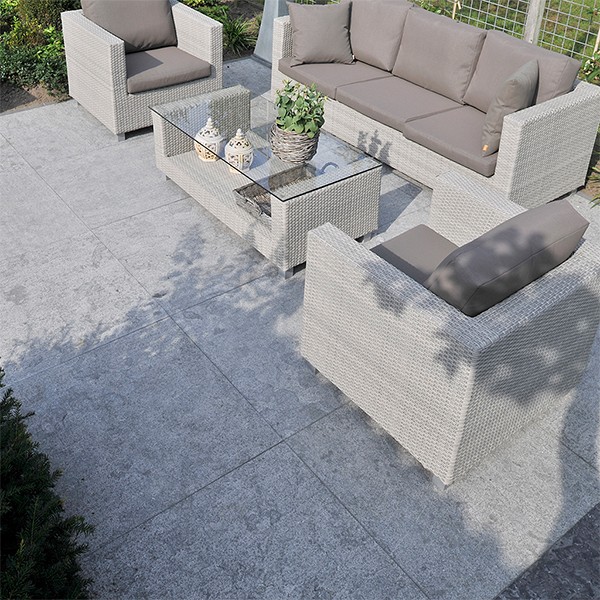 Blue Stone tegel gevlamd & geborsteld 60x60x5 cm. ~