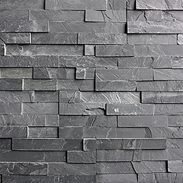 Supreme Slate steenstrip eind/hoekstuk 45/15x15x1-2,5 cm. ~