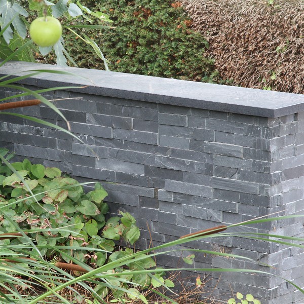 Supreme Slate steenstrip eind/hoekstuk 45/15x15x1-2,5 cm. ~