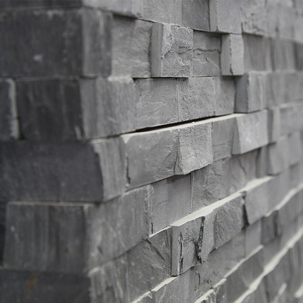Supreme Slate steenstrip eind/hoekstuk 45/15x15x1-2,5 cm. ~