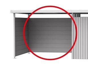 Achterwand voor zijdak Highline H2-H5 kwartsgrijs metallic (266x2,5x181 cm) ~