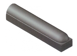 Stootband 100x20x18 cm. met voet 8, 1x afgerond komo grijs ~