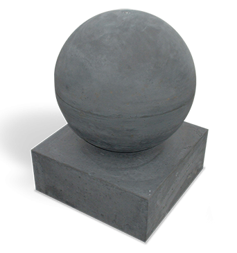 Anti-Inbraak element grijs 40x40x20 + bol Ø 40 cm. ~