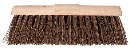 Gemeentebezem 45 cm ronde kop natuurvezel haren ~