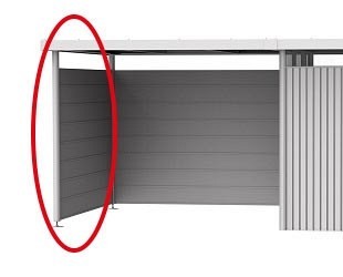 Zijwand voor zijdak Highline H2 donkergrijs metallic (157x2,5x181 cm) ~