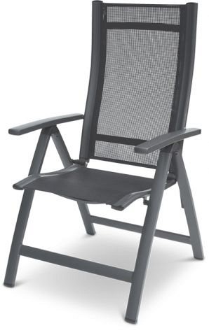 Stelvio Recliner inklapbare stoel textileen zitting / rug Mixed Grey (62x67x110 cm) ~