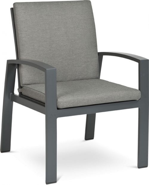 Valencia Dining Chair Swiss Fabrics all weather kussens Charcoal (65x67x90 cm) ~