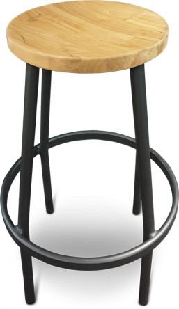 Bar kruk Bar Kruk Solid Teak (FSC) Charcoal / Teak (32 cmØx70 cm) ~